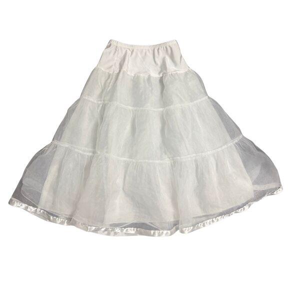 White Tiered Fairy Cottage Princesscore Rockabilly Petticoat Maxi Skirt XS-Large - Picture 1 of 4